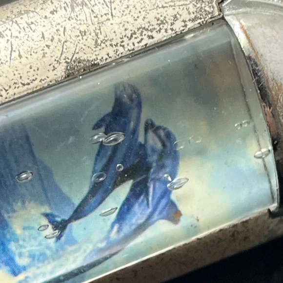 Vintage 80s Dolphin Silver Tone Refillable Lighter - Picture 3 of 6
